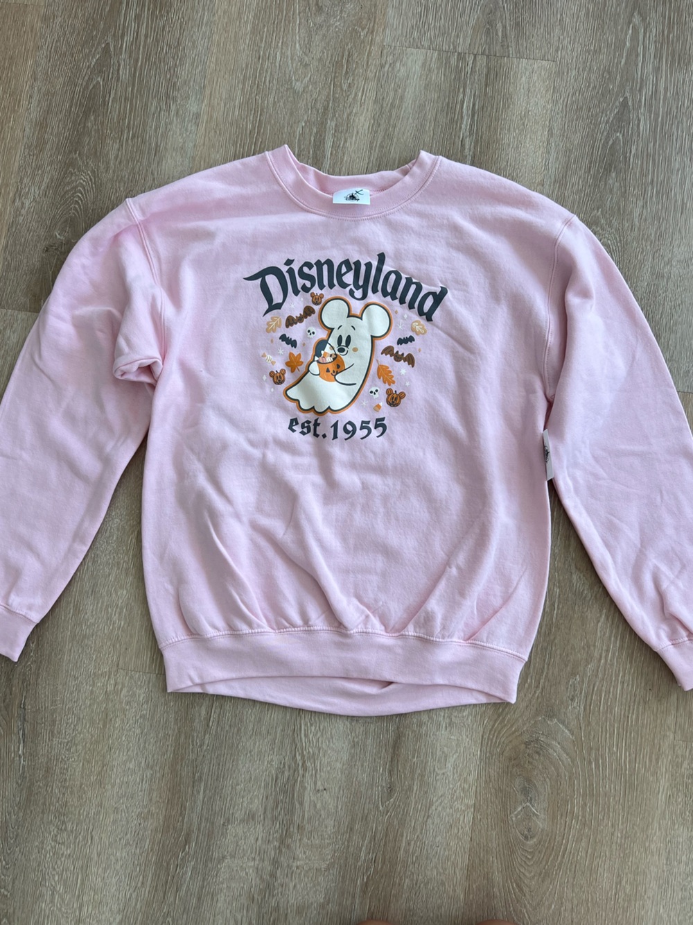 Disney Pink Crewneck Sweatshirt with Autumn Mickey